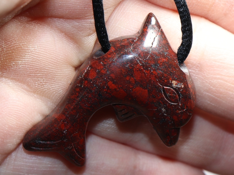 brecciated jasper with cord or silver 925