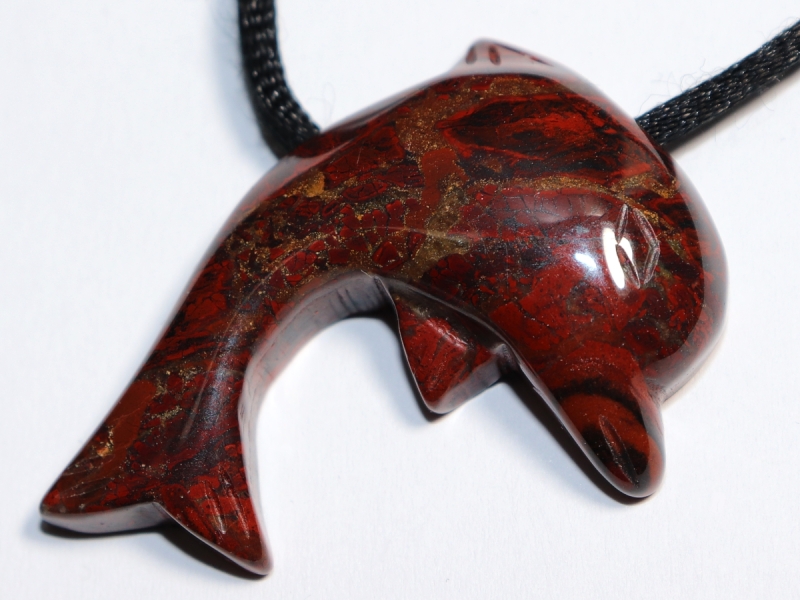 brecciated jasper with cord or silver 925