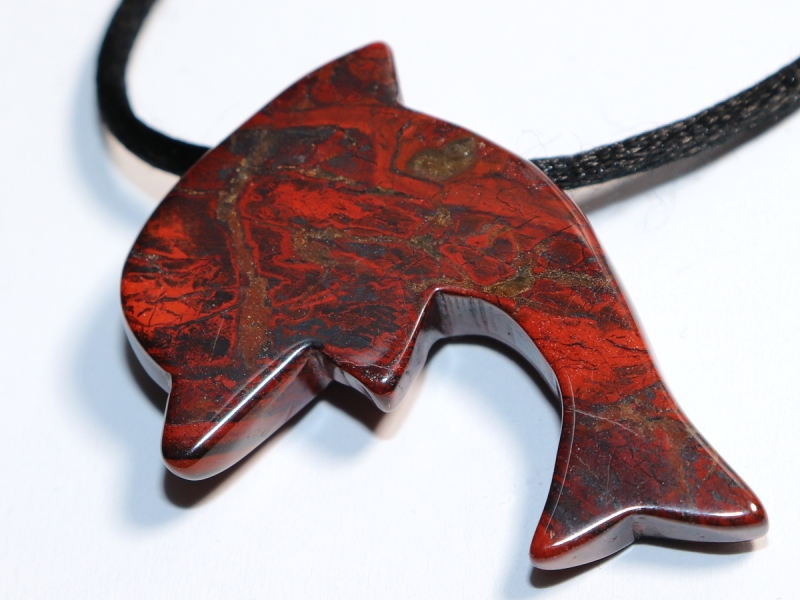 brecciated jasper with cord or silver 925