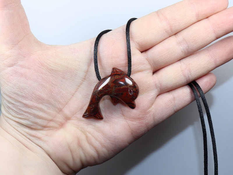 brecciated jasper with cord or silver 925