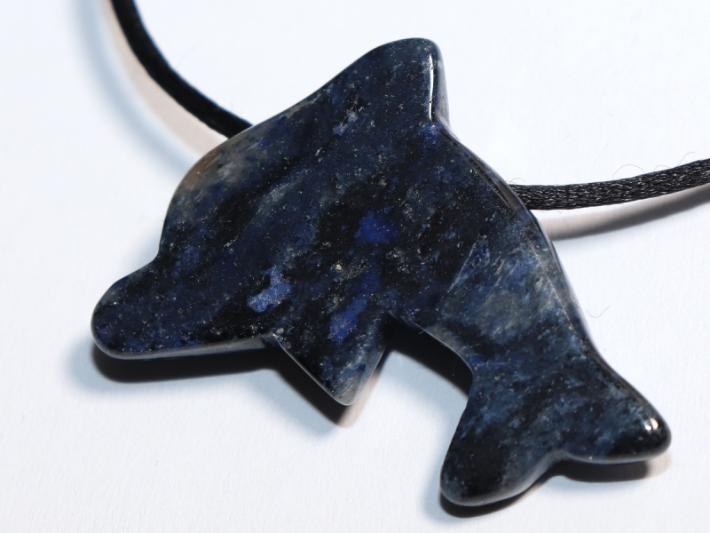 dumortierite with cord or silver 925