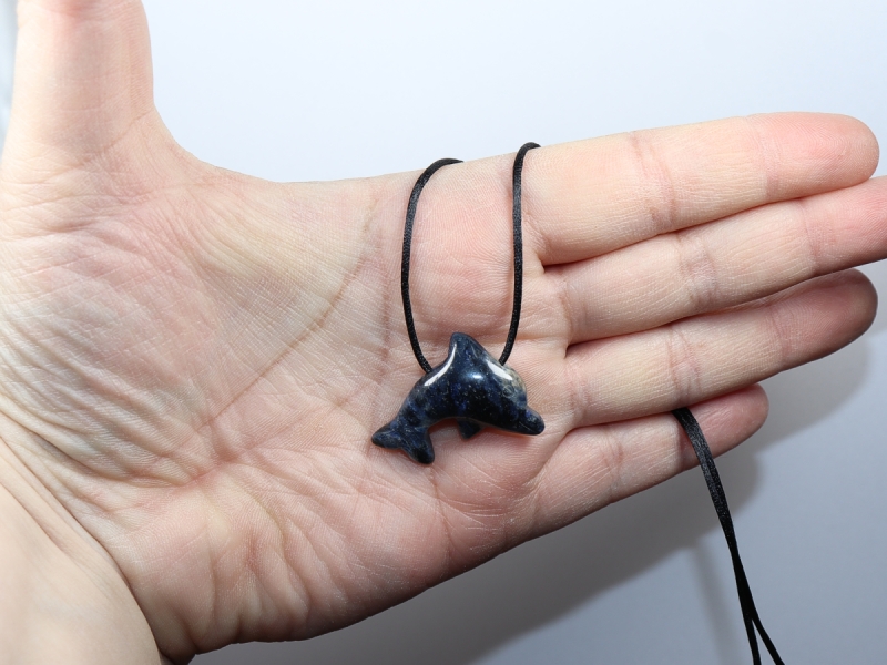 dumortierite with cord or silver 925