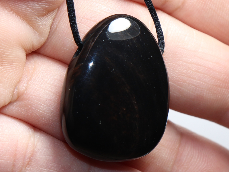 gold obsidian with cord or silver 925