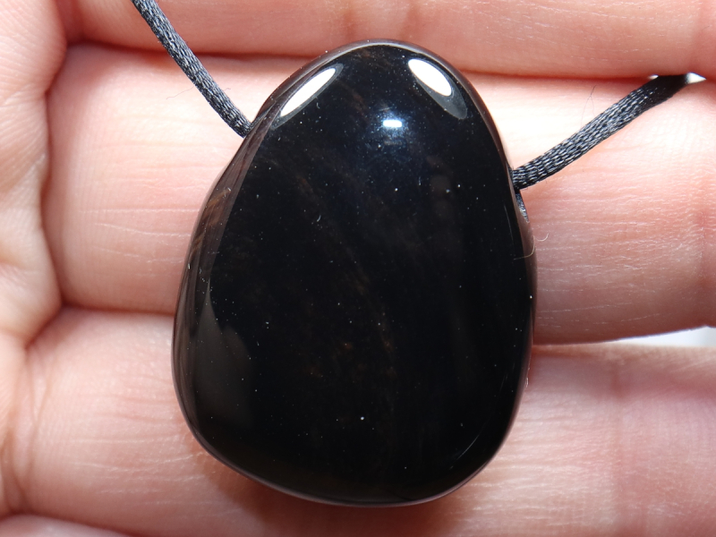 gold obsidian with cord or silver 925