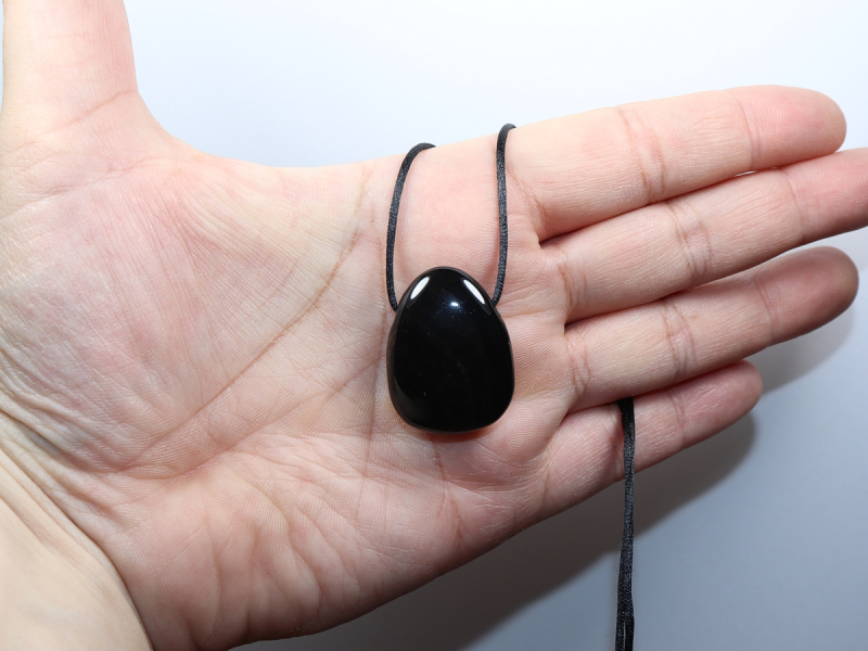 gold obsidian with cord or silver 925