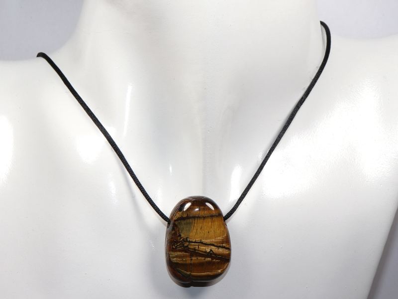Tigerauge mit Band oder Silber 925