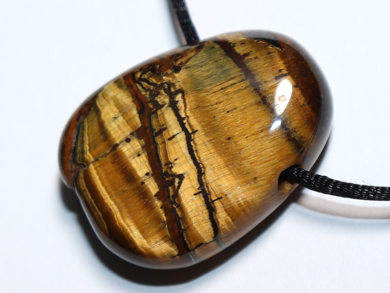 Tigerauge mit Band oder Silber 925