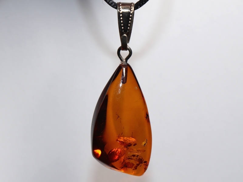 amber with cord or silver 925