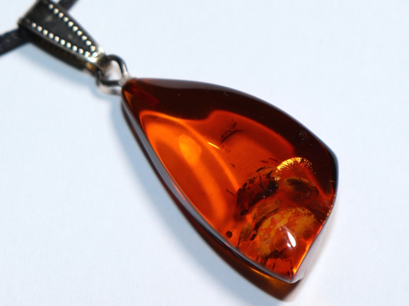 amber with cord or silver 925