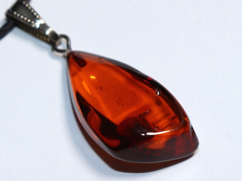amber with cord or silver 925