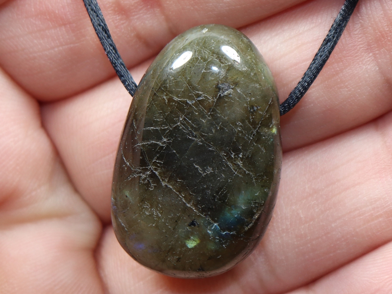 labradorite with cord or silver 925