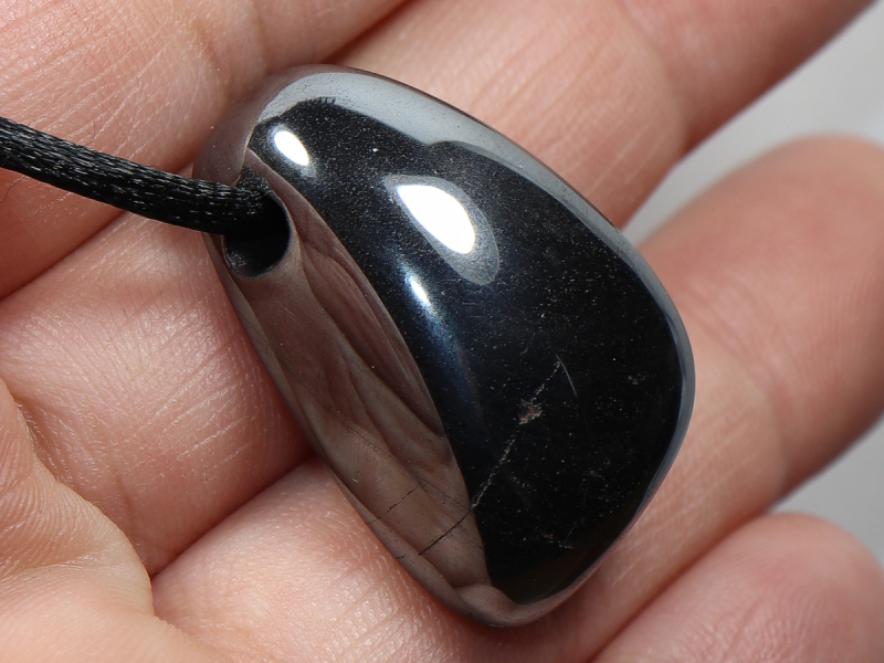 hematite with cord or silver 925