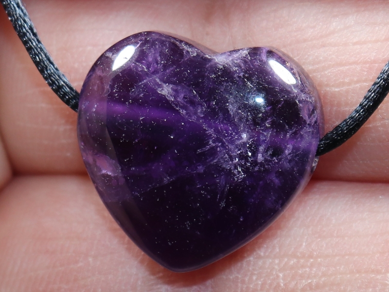 amethyst with cord or silver 925