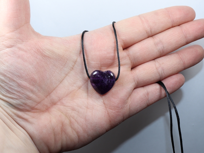 amethyst with cord or silver 925