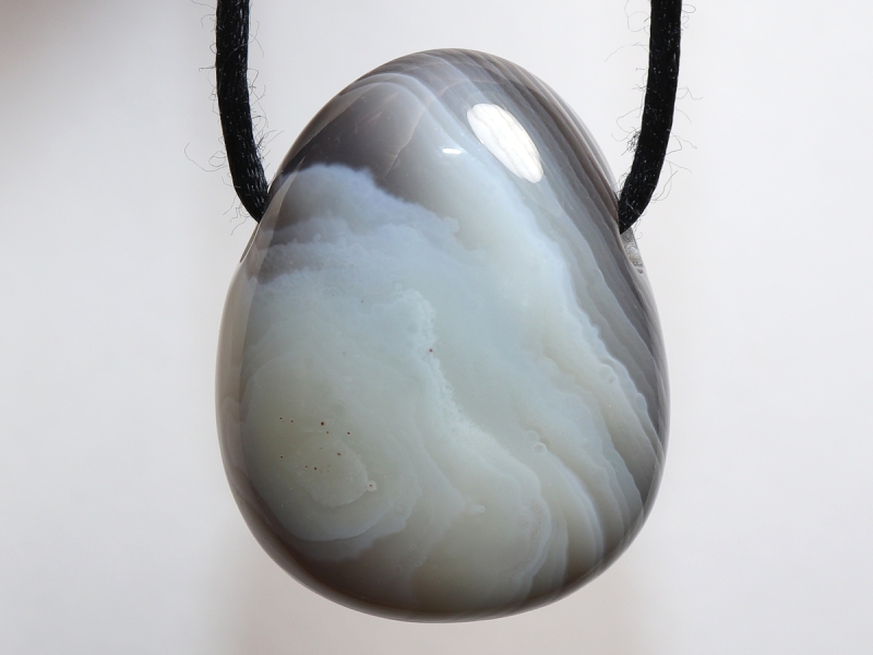 Botswana agate with cord or silver 925