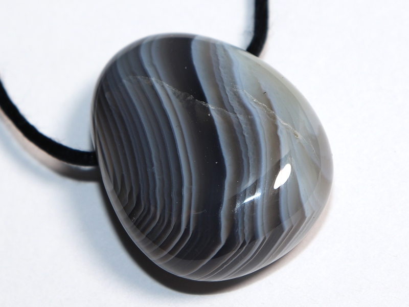 Botswana agate with cord or silver 925
