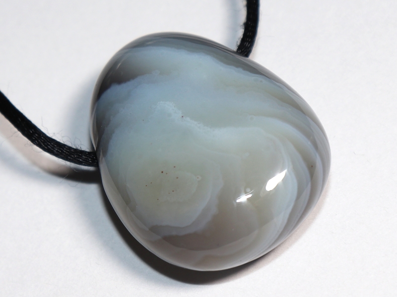 Botswana agate with cord or silver 925