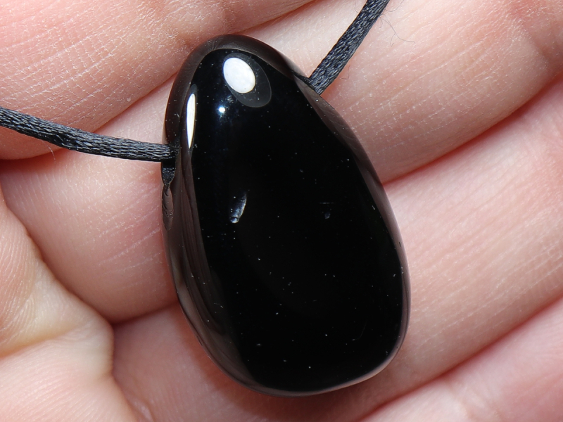 tektite with cord or silver 925
