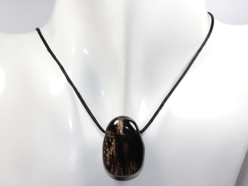 Lamellenobsidian mit Band oder Silber 925