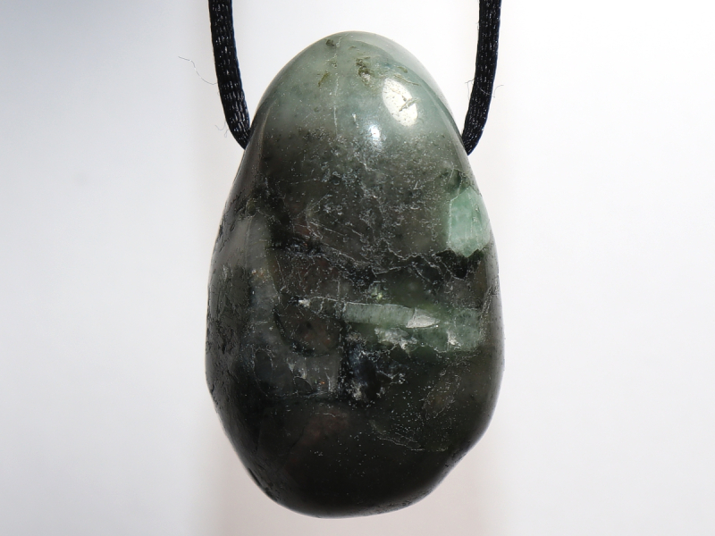 emerald with cord or silver 925