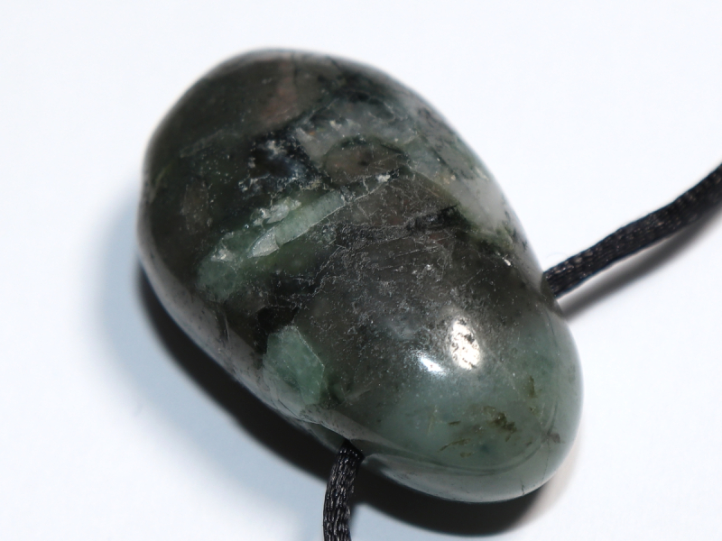 emerald with cord or silver 925