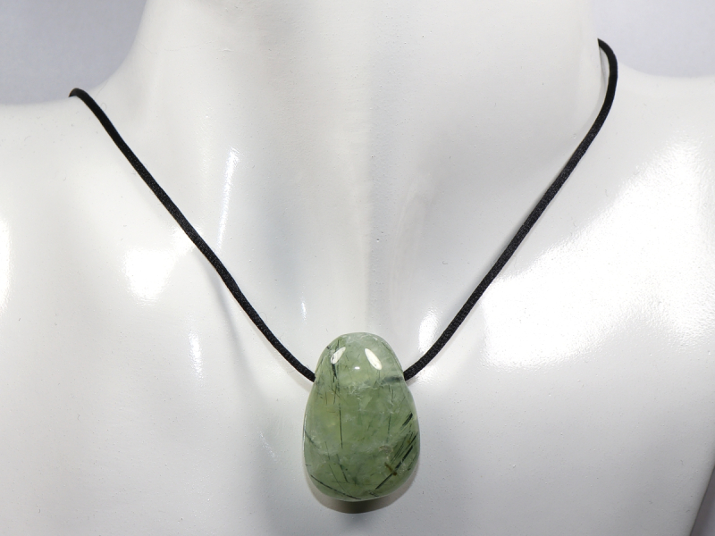 prehnite with epidote with cord or silver 925