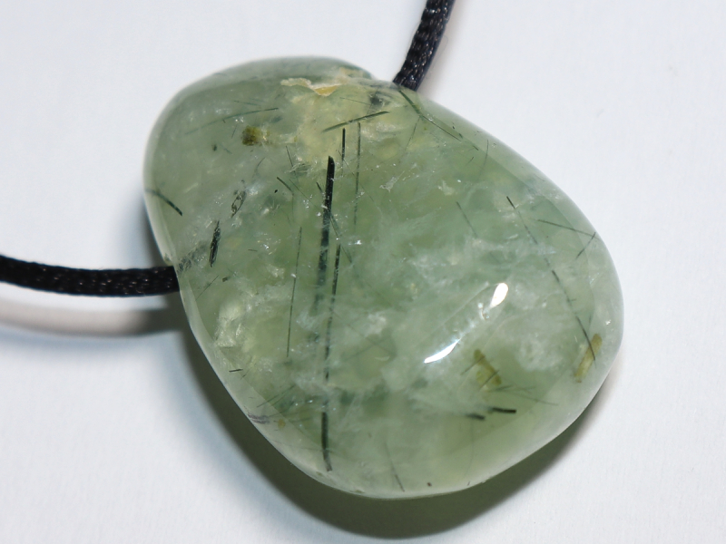 prehnite with epidote with cord or silver 925