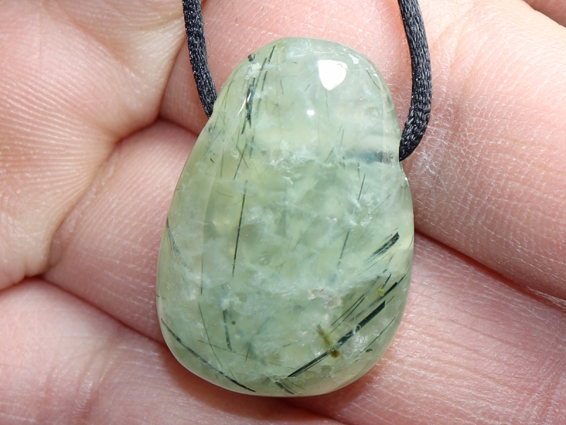 prehnite with epidote with cord or silver 925