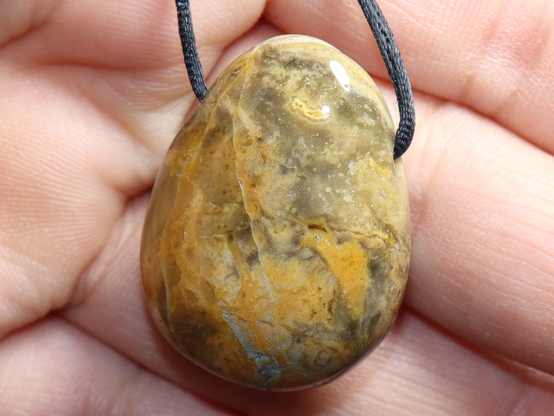 crazy lace agate with cord or silver 925