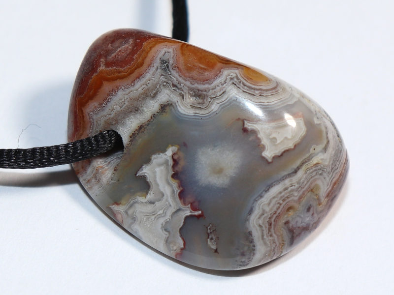 crazy lace agate with cord or silver 925