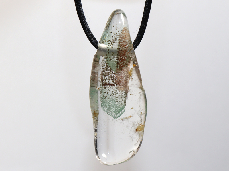 phantom quartz with cord or silver 925