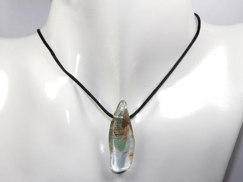 phantom quartz with cord or silver 925