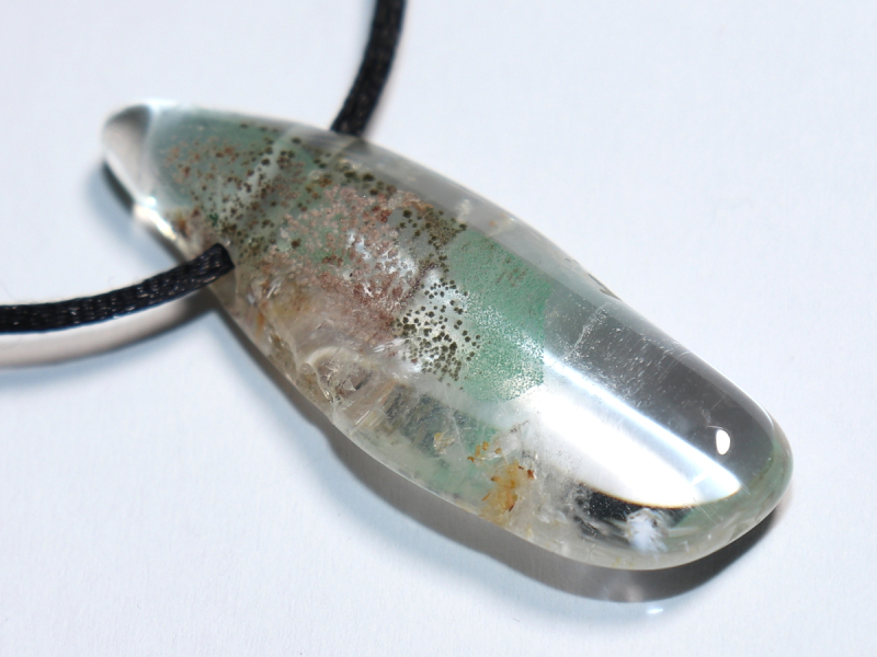 phantom quartz with cord or silver 925