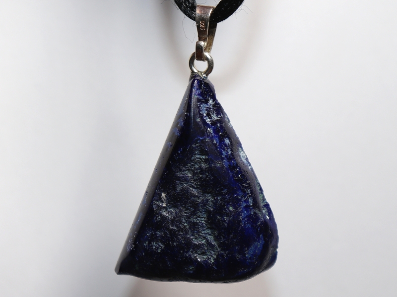 azurite with cord or silver 925