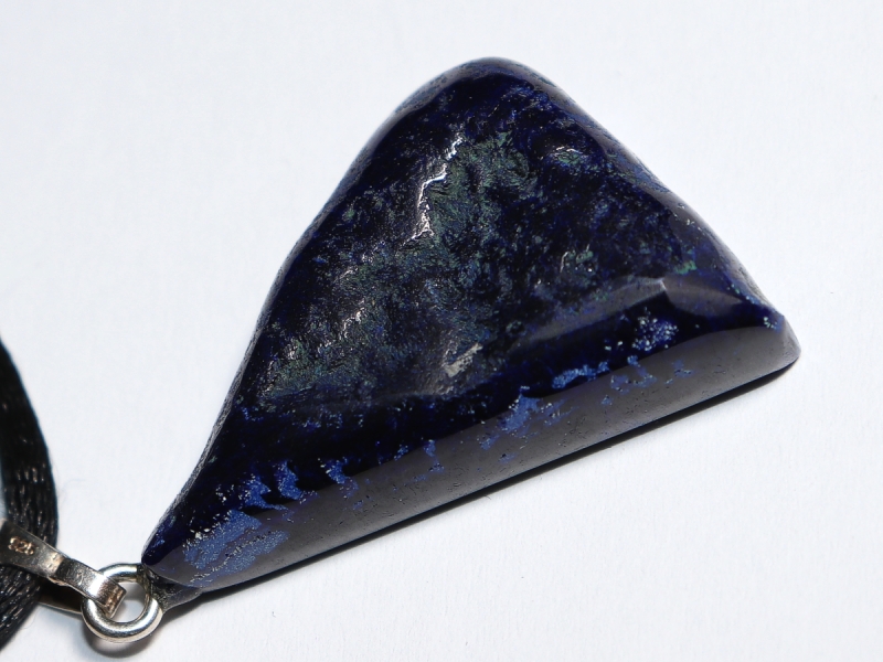 azurite with cord or silver 925