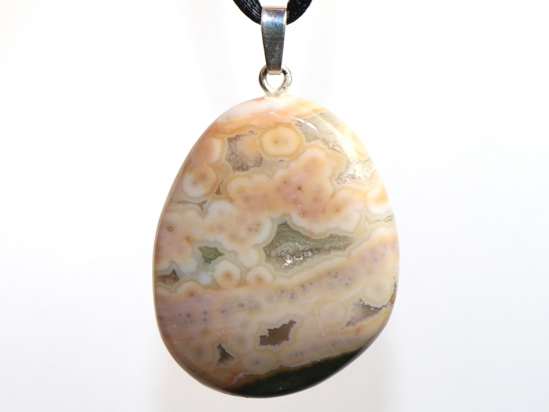 ocean jasper with cord or silver 925