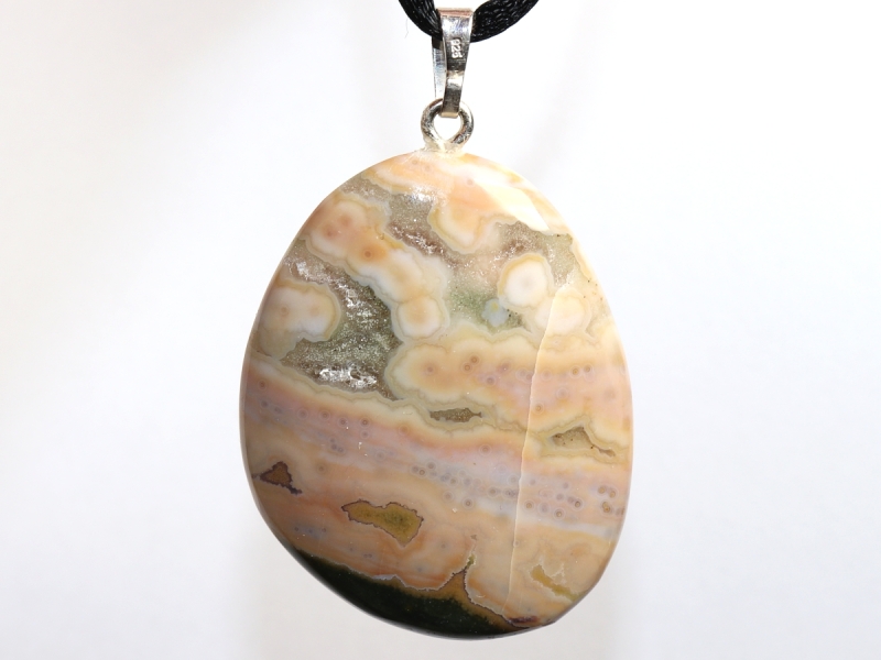 ocean jasper with cord or silver 925