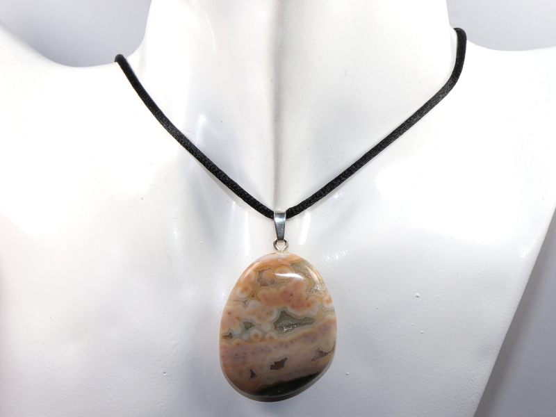 ocean jasper with cord or silver 925