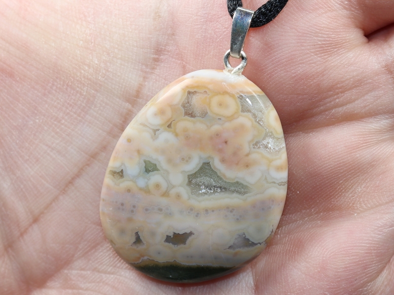 ocean jasper with cord or silver 925