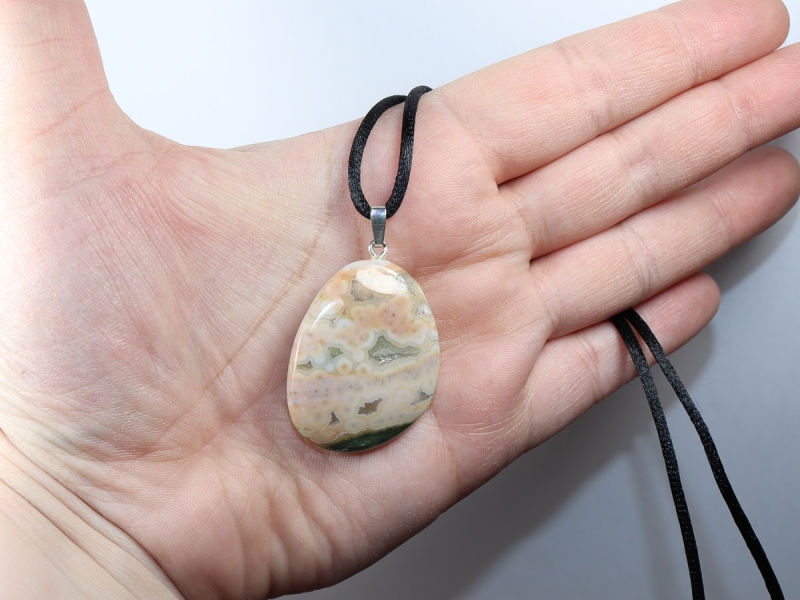 ocean jasper with cord or silver 925