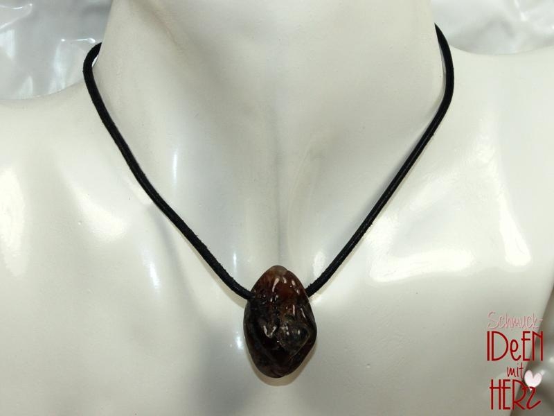 Fire agate on cord