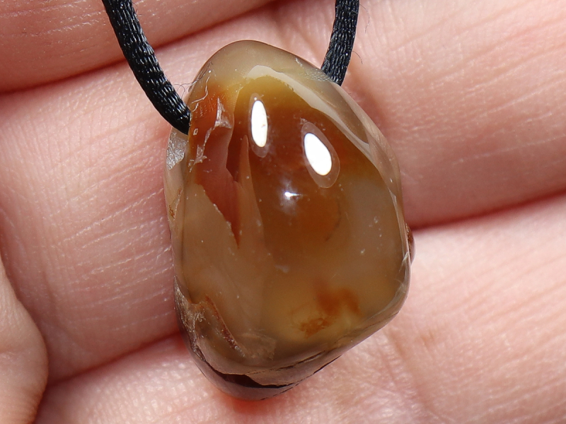 fire agate with cord or silver 925
