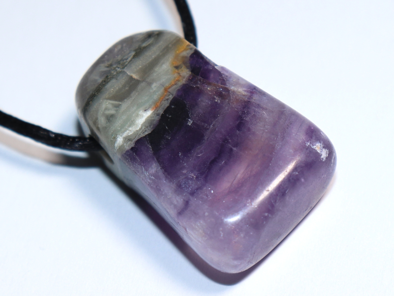 fluorite with cord or silver 925