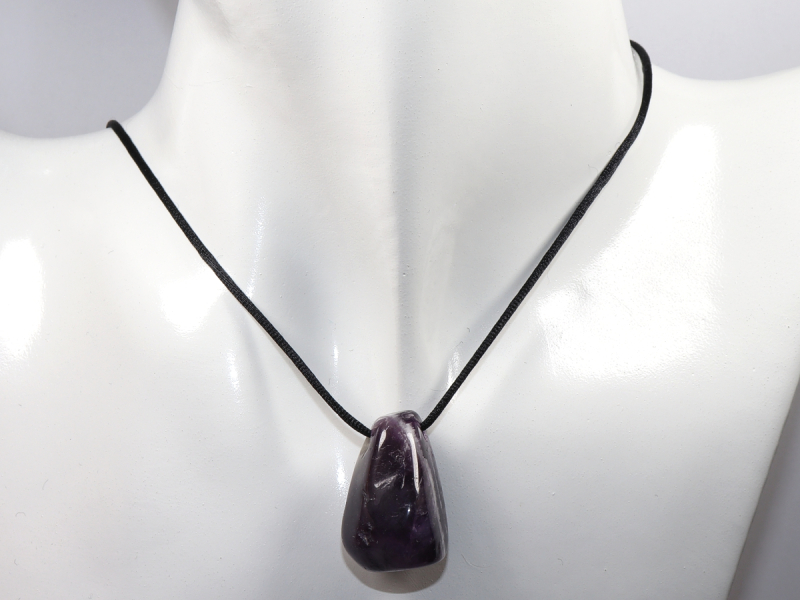 amethyst with cord or silver 925