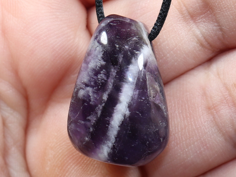 amethyst with cord or silver 925
