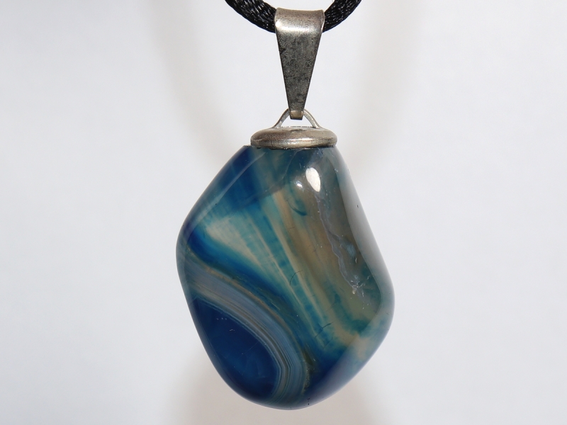 agate with cord or silver 925