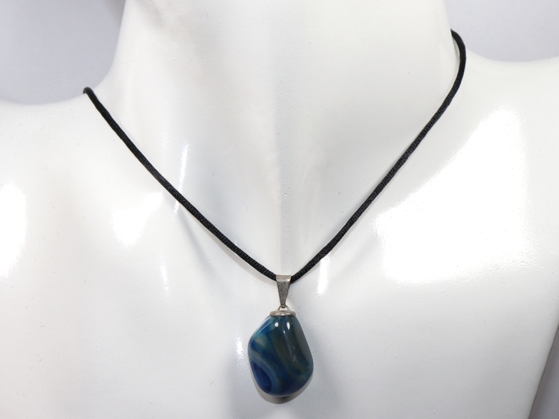 agate with cord or silver 925