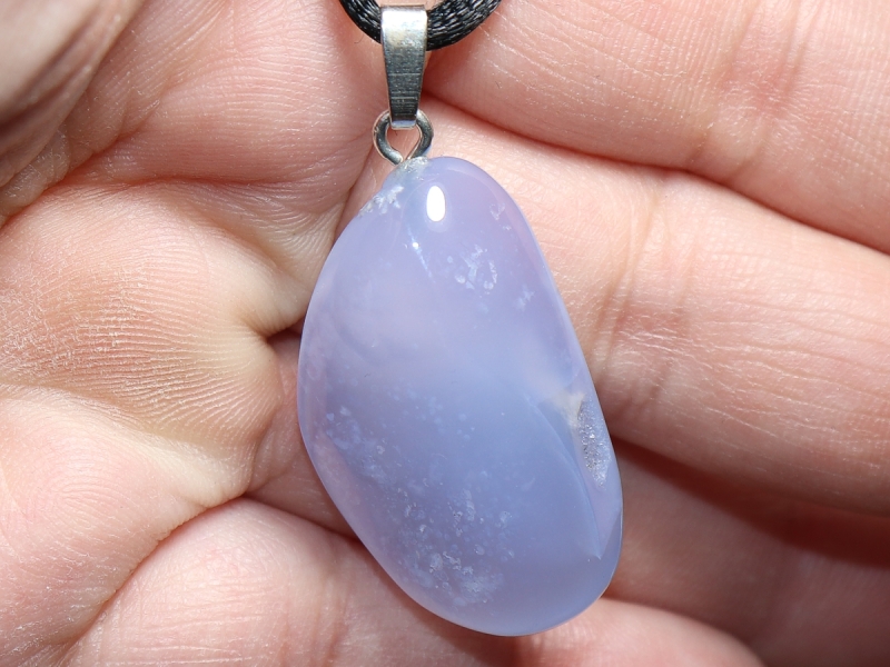 chalcedony with cord or silver 925