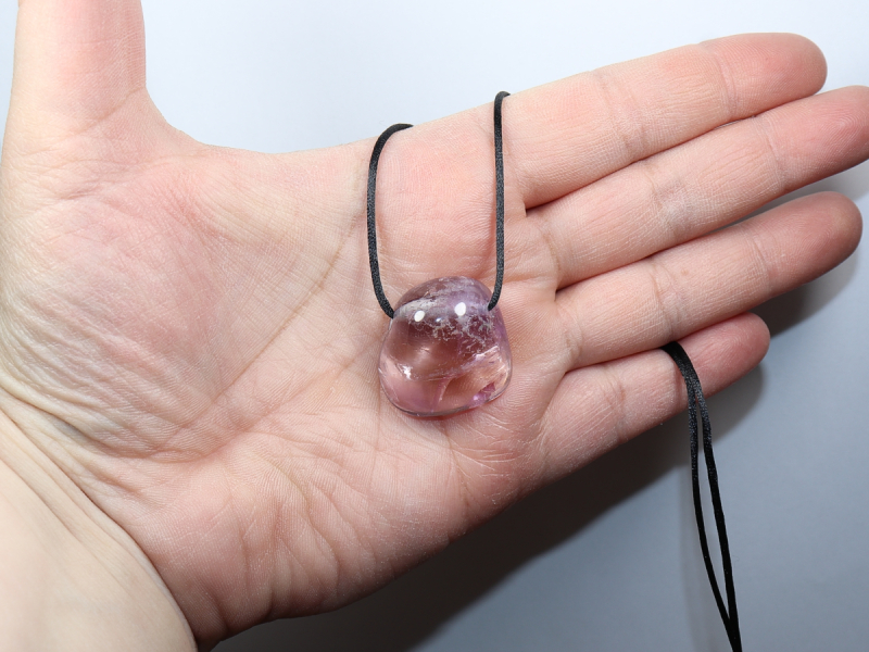 ametrine with cord or silver 925