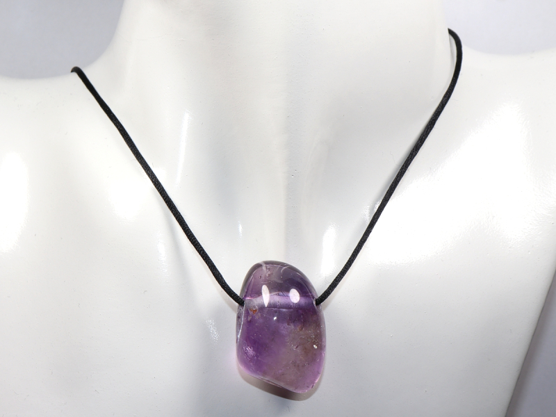amethyst with cord or silver 925